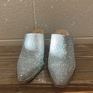 Arider Girl sweet rhinestone mule shoe